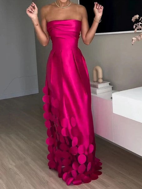 Elegant Knee Length Round Dress - Luxivelle