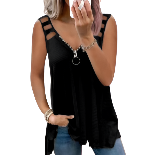 Ladies' Tank Half Zip Sports Top