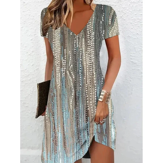 Variant image for Bianca | Beige Glitter Cocktail Dress for Women - Elegant Party Dress-65