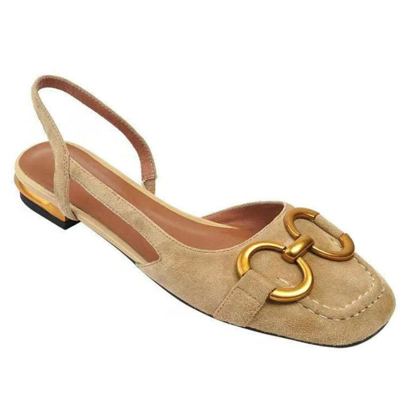 Ladies Comfortable Slip On Square Toe Flats