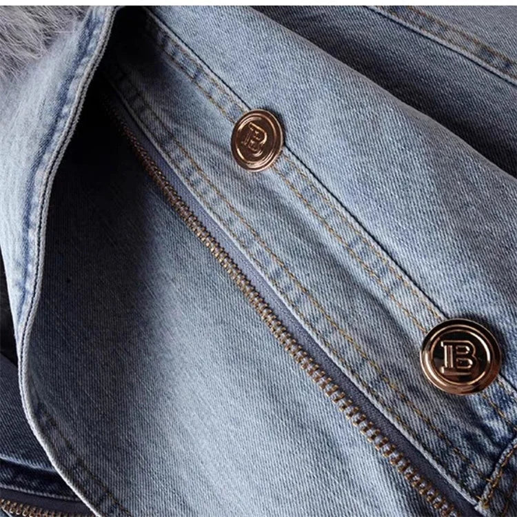Willow | Faux fur collar denim jacket