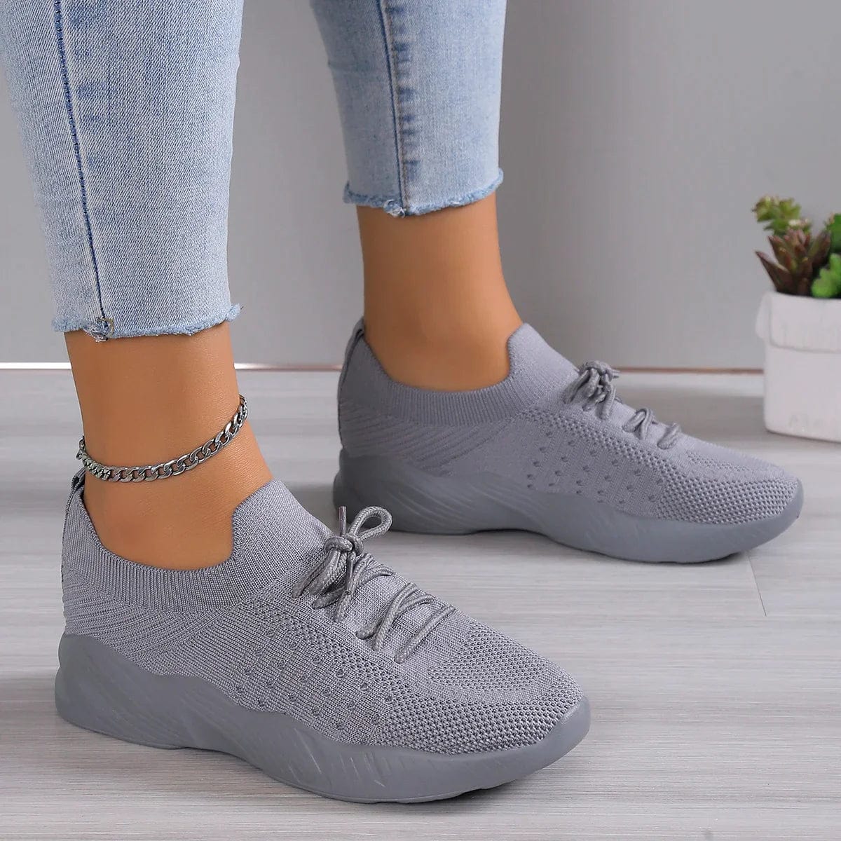 Variant image for Lara Comfort Shoes - Stretch Knitted Fabric, Orthopedic Support for Standing All Day-37