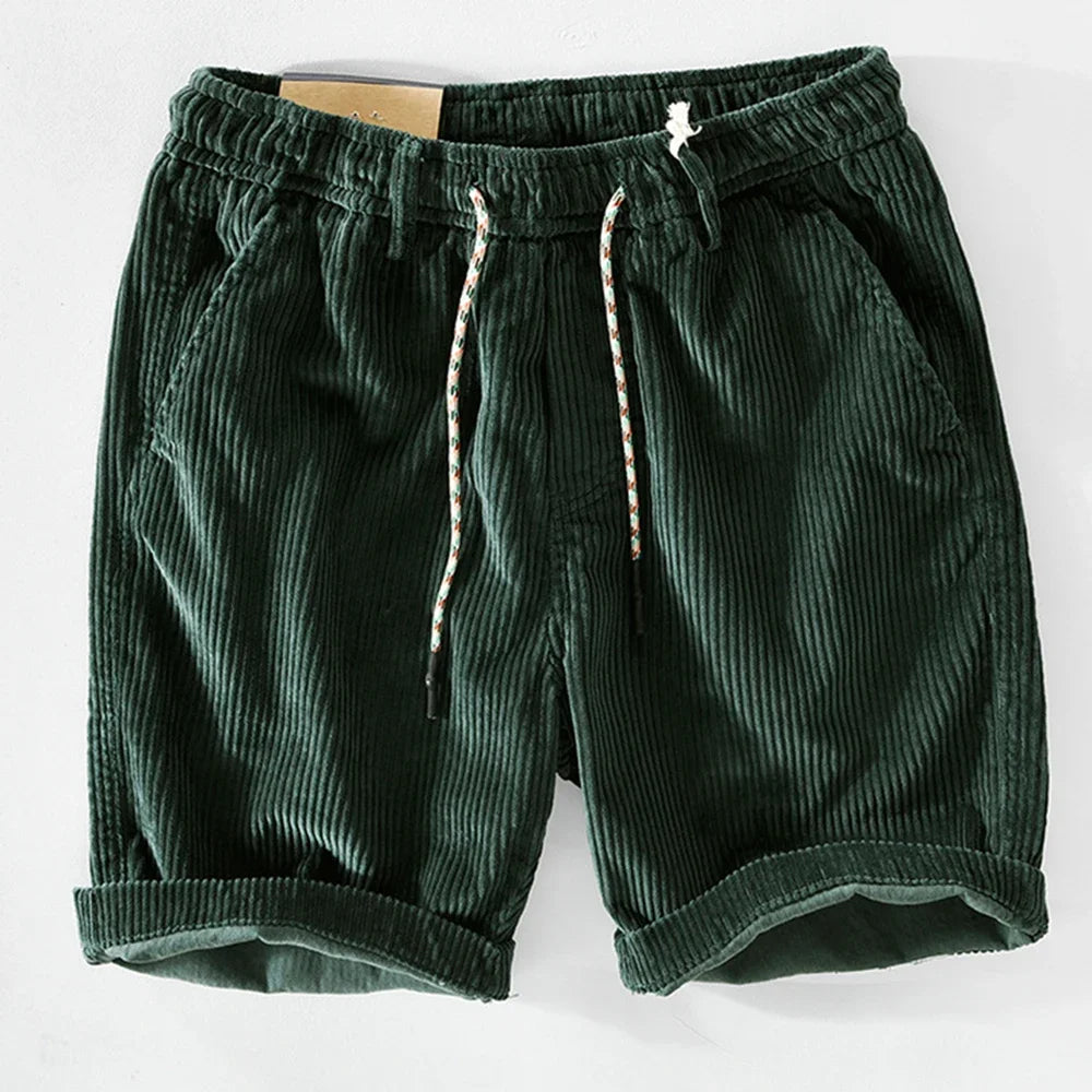 Relaxed Fit Cotton Khaki Shorts for Men