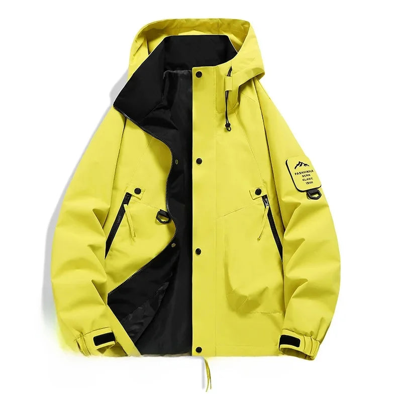 Warm Mens Ski Jacket with Hood and Fleece Lining