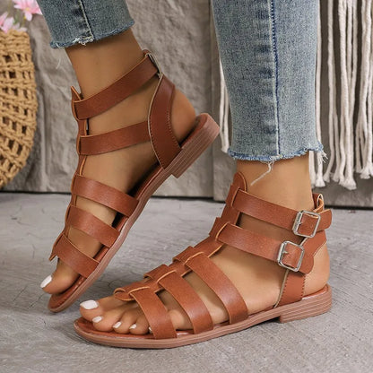 Ladies Buckle Strap Flat Summer Sandals