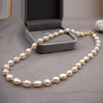 Classic White Pearl Drop Necklace