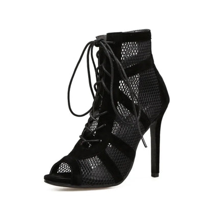 Breathable Mesh High Heel Sandals