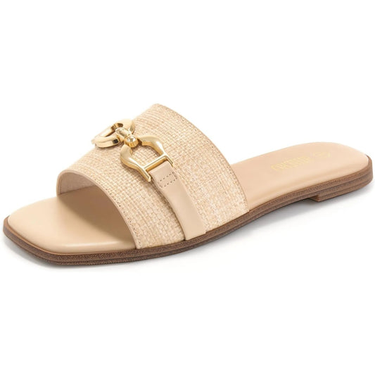 Beachy Brown Strap Sandals - Luxivelle