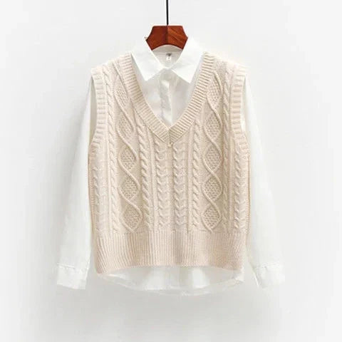 Cozy Cable Knit Vest Sweater
