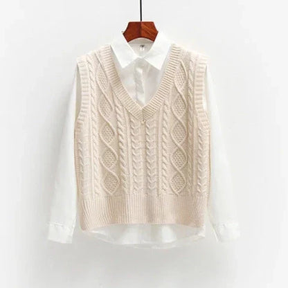 Cozy Cable Knit Vest Sweater