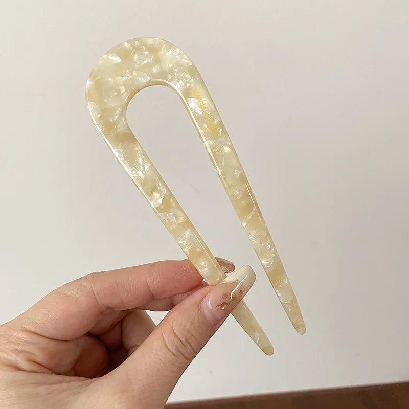 Chic Marble Hair Clips for Women Bun Maker