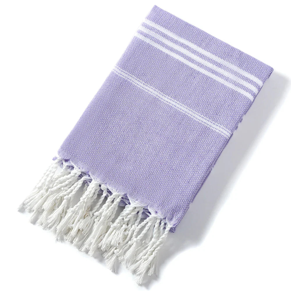 Colorful Beach Towels with Tassels, Striped Bath Towels