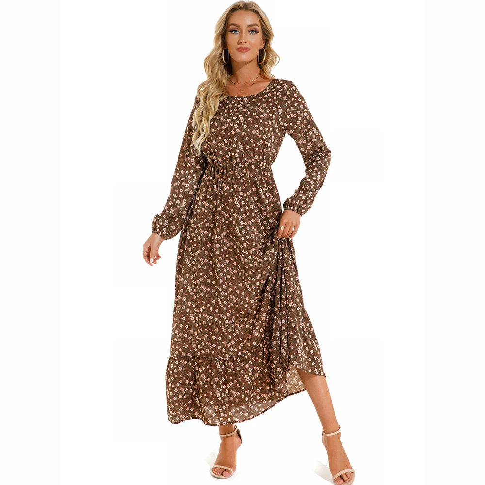 Variant image for Bella | Long Sleeve Floral Maxi Dress for Women-15