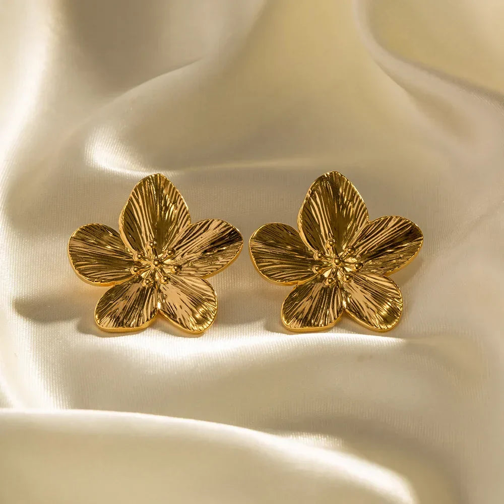 Classic Rose Gold Flower Earrings