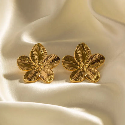 Classic Rose Gold Flower Earrings