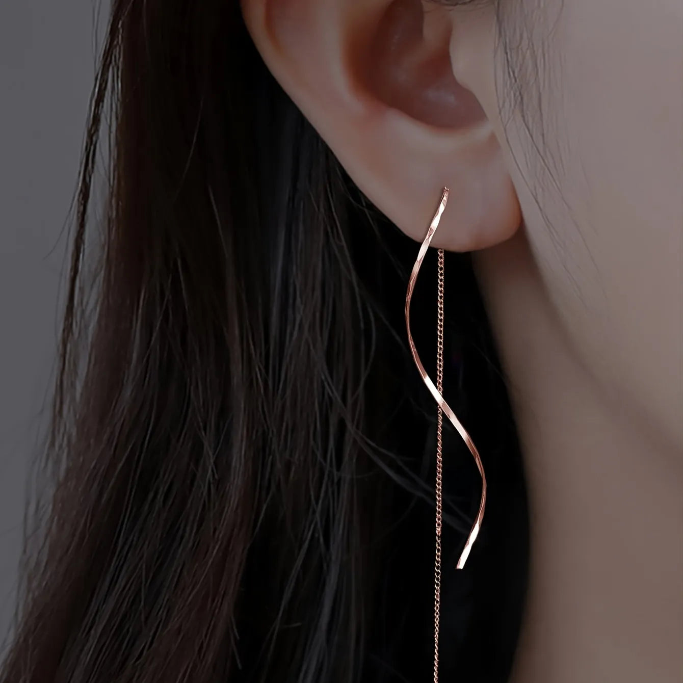 Dangling Wave Drop Earrings