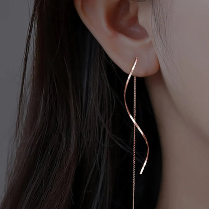 Dangling Wave Drop Earrings