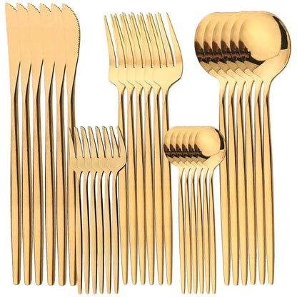 Elegant 24K Gold Flatware Set
