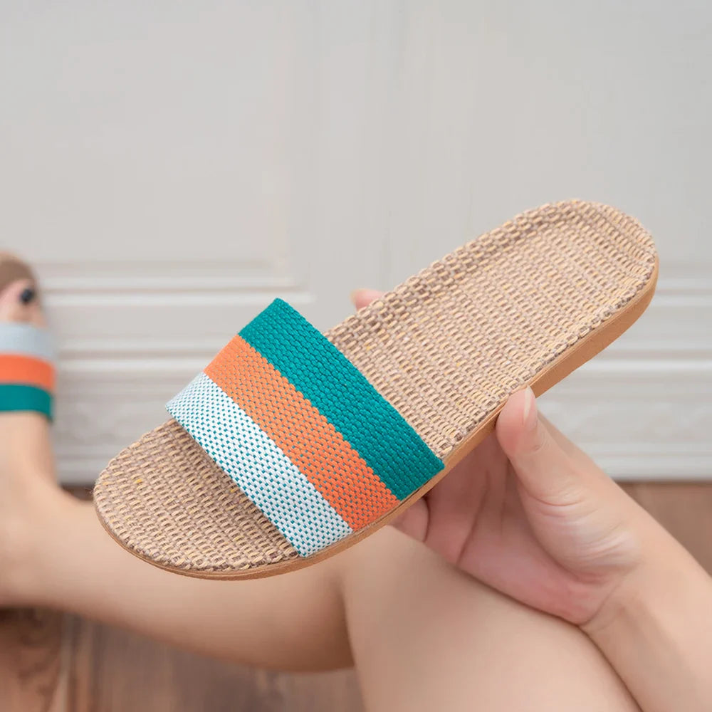 Lina | Ladies Flat Sandals in Black, White, and Tan - Lightweight Casual Footwear-5