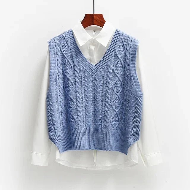 Cozy Cable Knit Vest Sweater