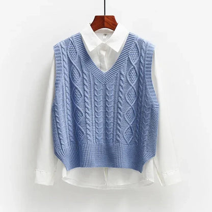 Cozy Cable Knit Vest Sweater