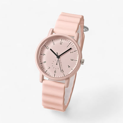 Fashionable Quartz Watch with Vibrant Silicone Strap