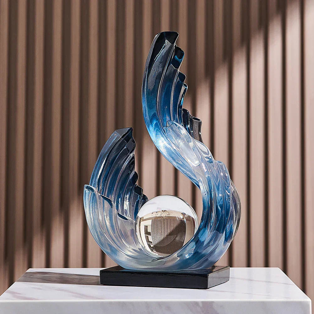 Beautiful Clear Glass Ornament with Delicate Pattern - Luxivelle