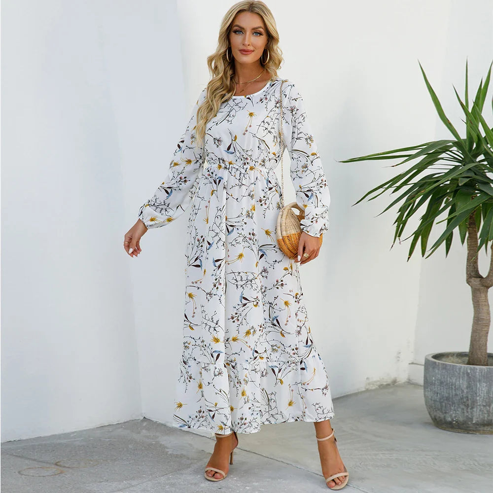 Variant image for Bella | Long Sleeve Floral Maxi Dress for Women-14