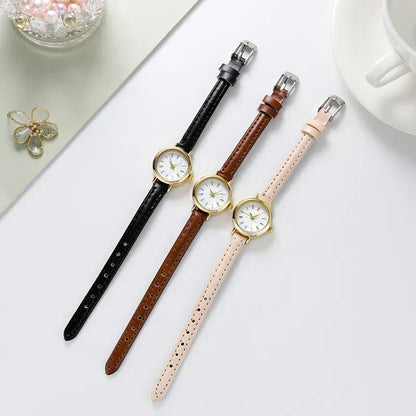 Classic Round Women's Watch with Gold Finish