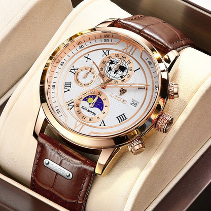 Modern Leather Chronograph Men's Watch