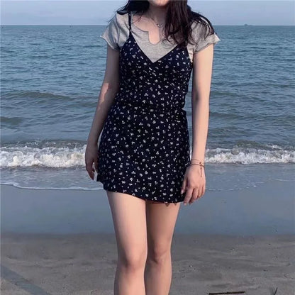 Lina | Sundress - Elegant V-Neck Linen Midi Dress for Summer-4