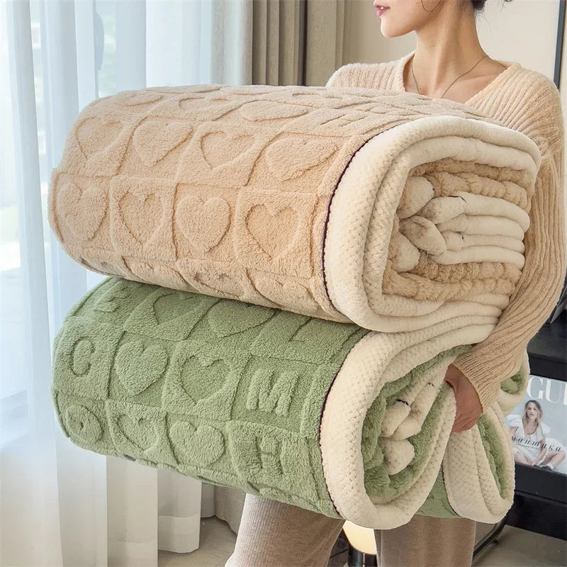 Plush Fuzzy Valentine Thick Throw Blanket