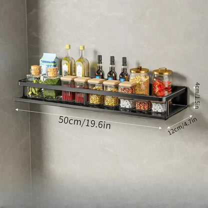Space-Saving Kitchen Storage Rack with Tool Hooks