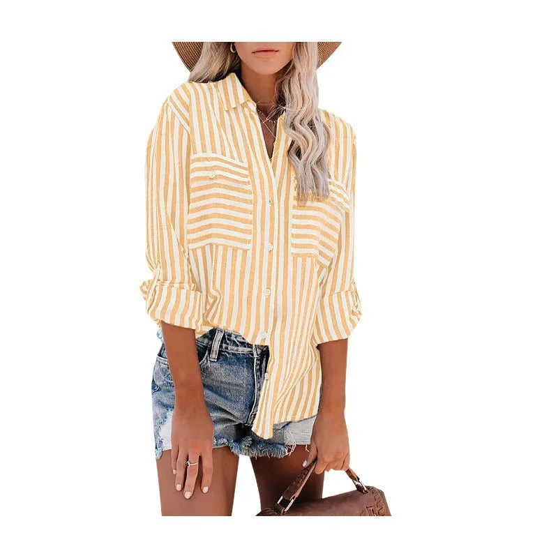 Ladies Classic Breasted Stripe Shirt