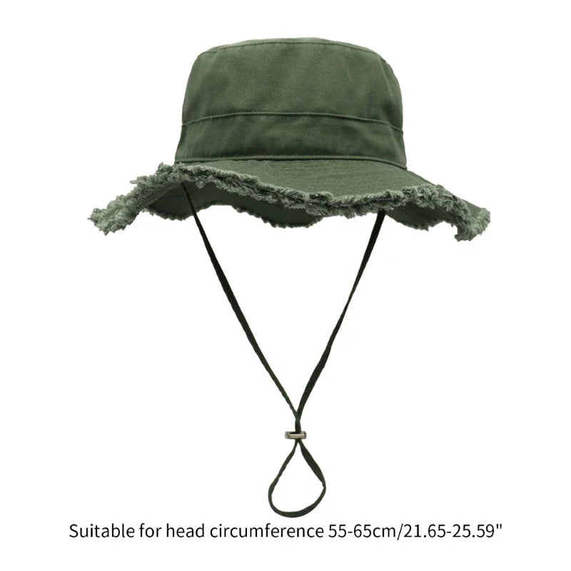 Relaxed Fit Wide Brim Summer Fisherman Hat