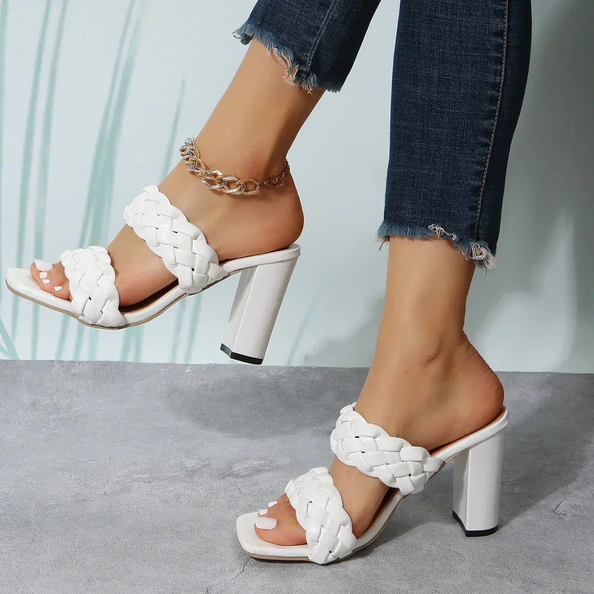 Woven Strap Flat Sandal