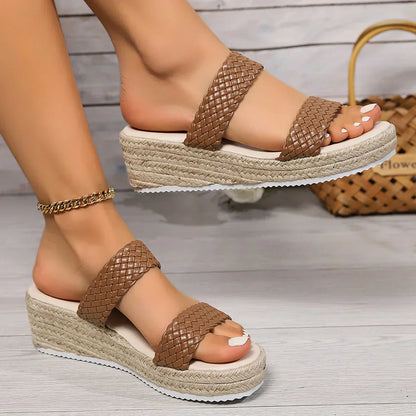 Elegant High Heel Wedge Sandals