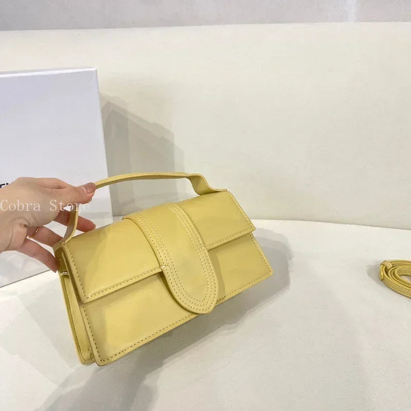 Luxury Small Leather Shoulder Bag in Brown
