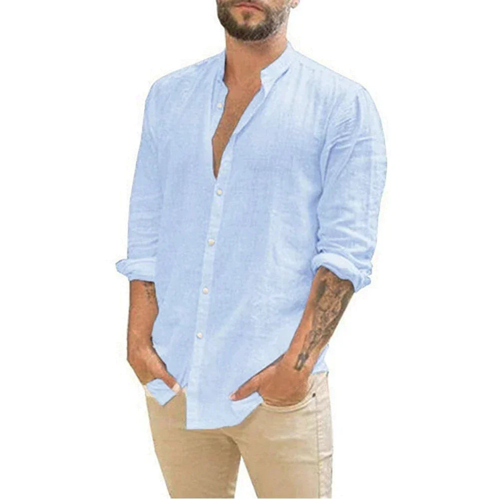Relaxed Fit Summer Cotton Shirt Beachwear Casual Top