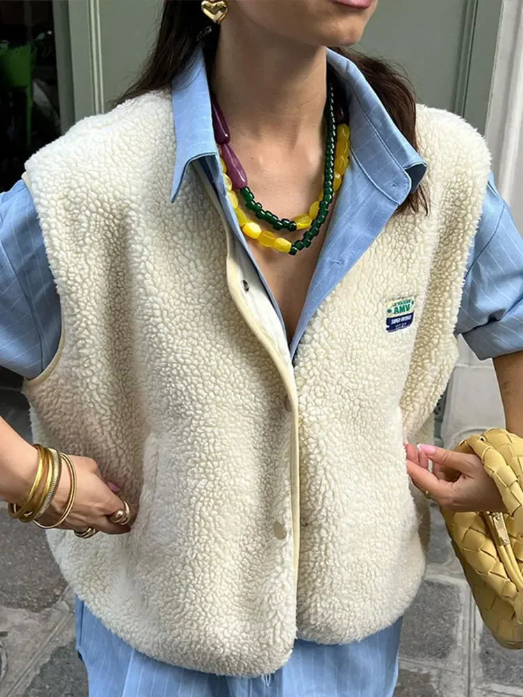 Green Fuzzy Teddy Gilet