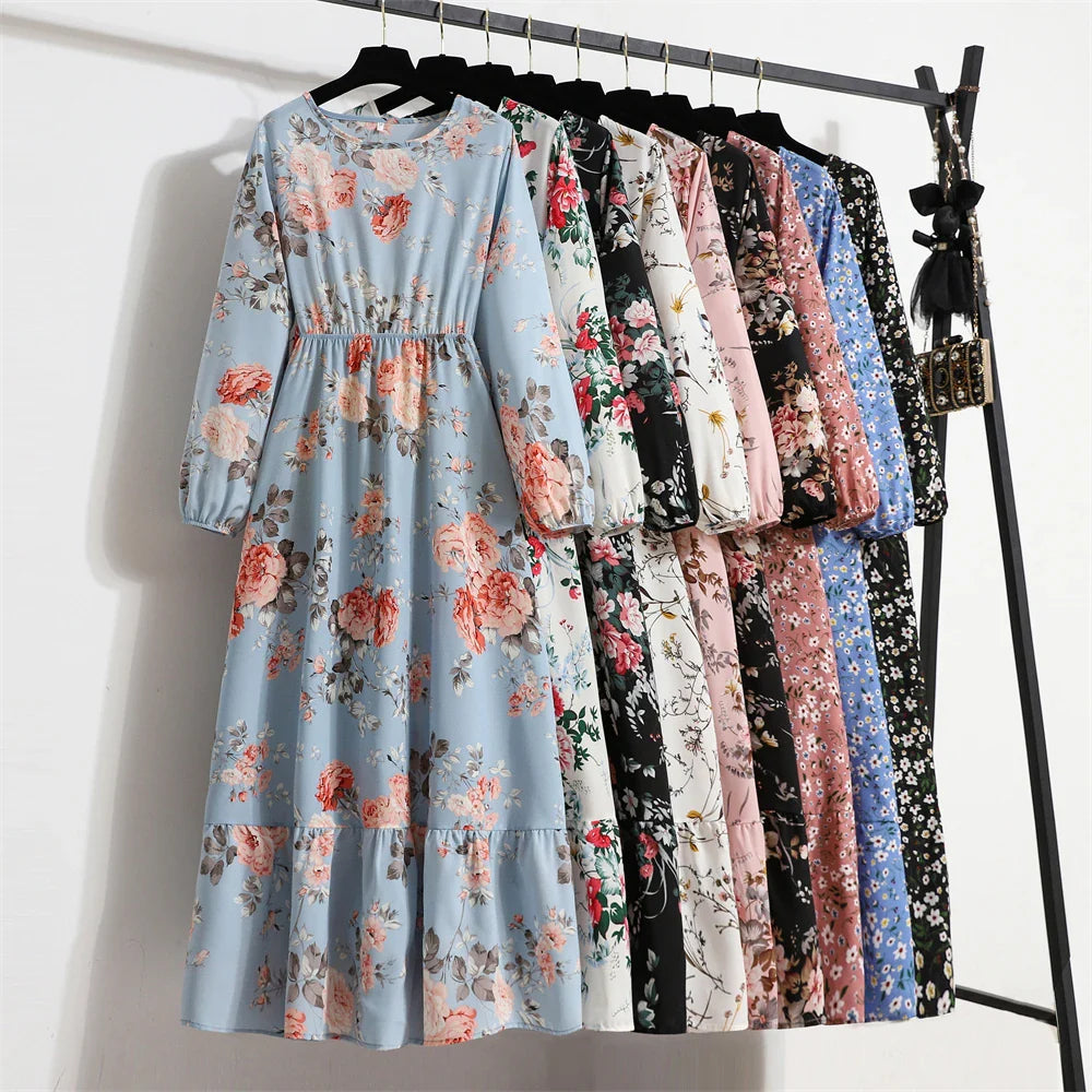 Sapphire Floral Maxi Dress | Long Sleeve Maxi Dress for Women-2
