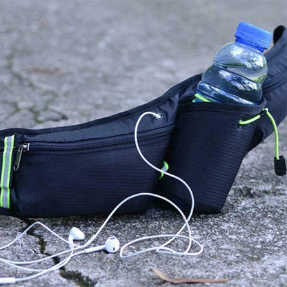 Waterproof Running Waist Belt with Bottle Holder & Pockets