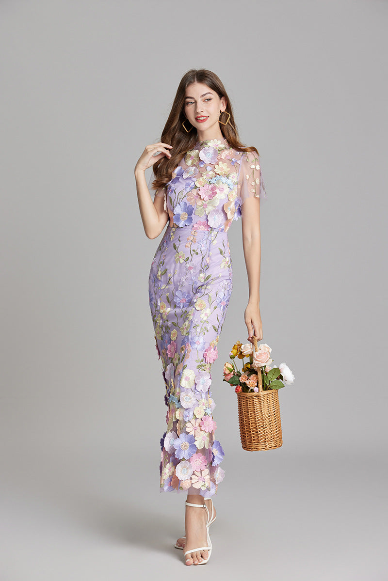 Beautiful Floral Lace Maxi Dress for Women