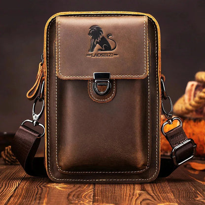 Practical Mens Leather Belt Bag with Adjustable Strap - Luxivelle