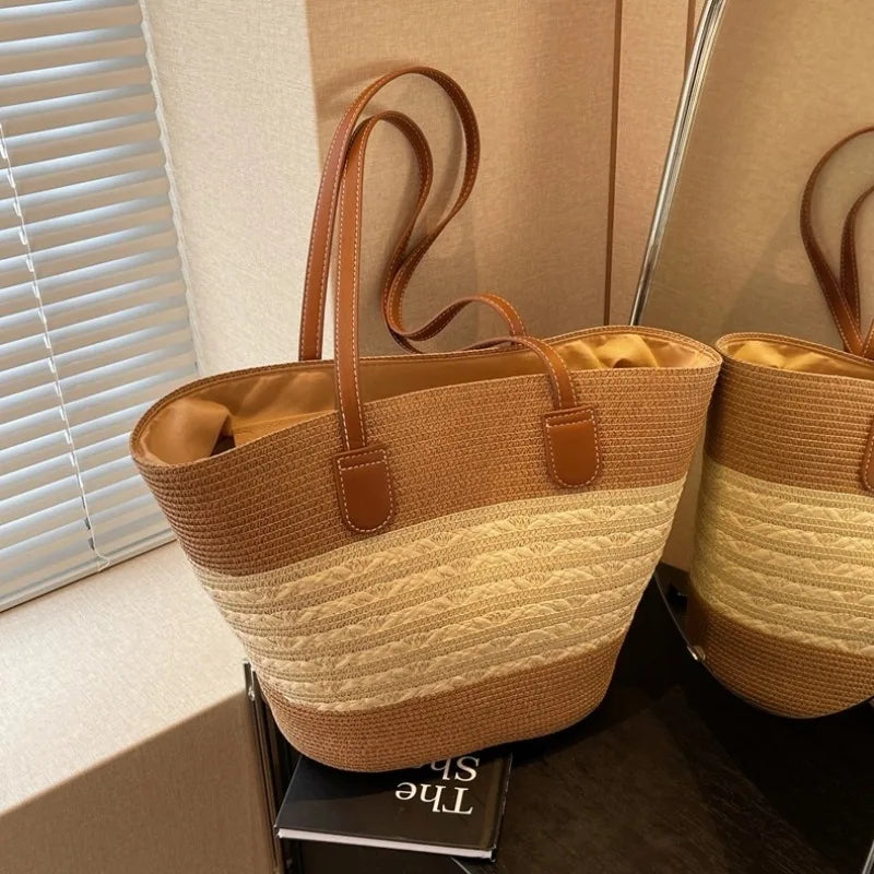 Sandy Shores | Large Straw Beach Bag-2