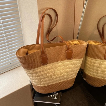 Sandy Shores | Large Straw Beach Bag-2
