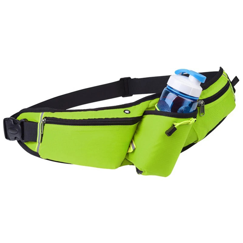 Waterproof Running Waist Belt with Bottle Holder & Pockets