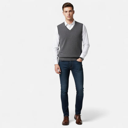 Sebastian | Men’s Merino Wool V-Neck Vest 1