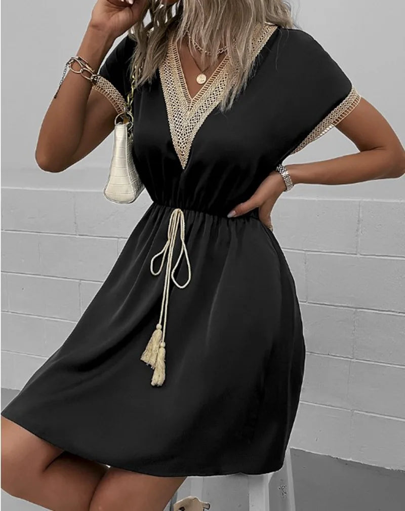 Fashionable V-Neck Bohemian Summer Dress