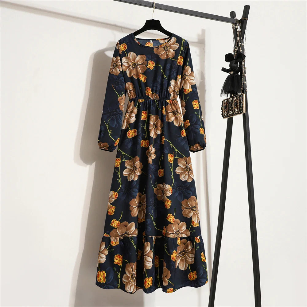 Variant image for Sapphire Floral Maxi Dress | Long Sleeve Maxi Dress for Women-4